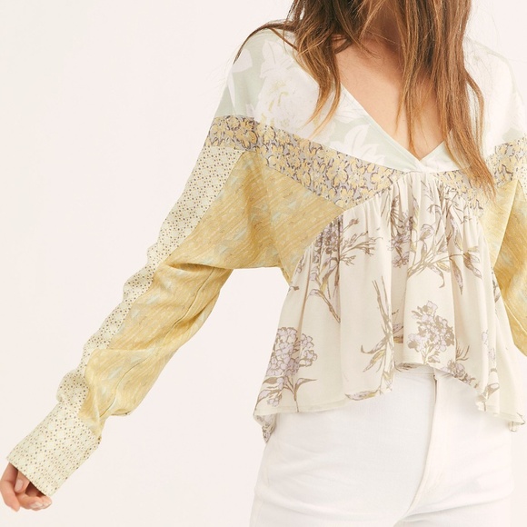 Free People Tops - Free People Floral Blouse "Aloha State of Mind" L